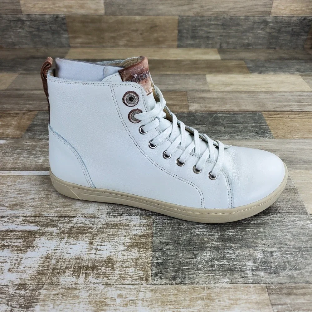 Birkenstock Bartlett Womens Shoes Sz 10 - 10.5 White Leather High Top Sneakers